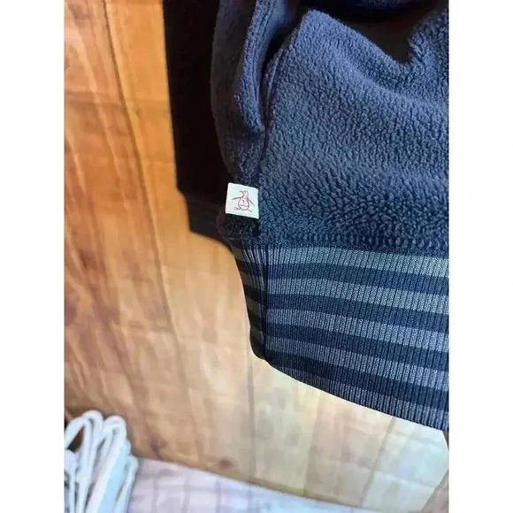 An Original Penguin by Munsingwear Full Zip Black Fleece Jacket Men's Size XL - Picture 5 of 8